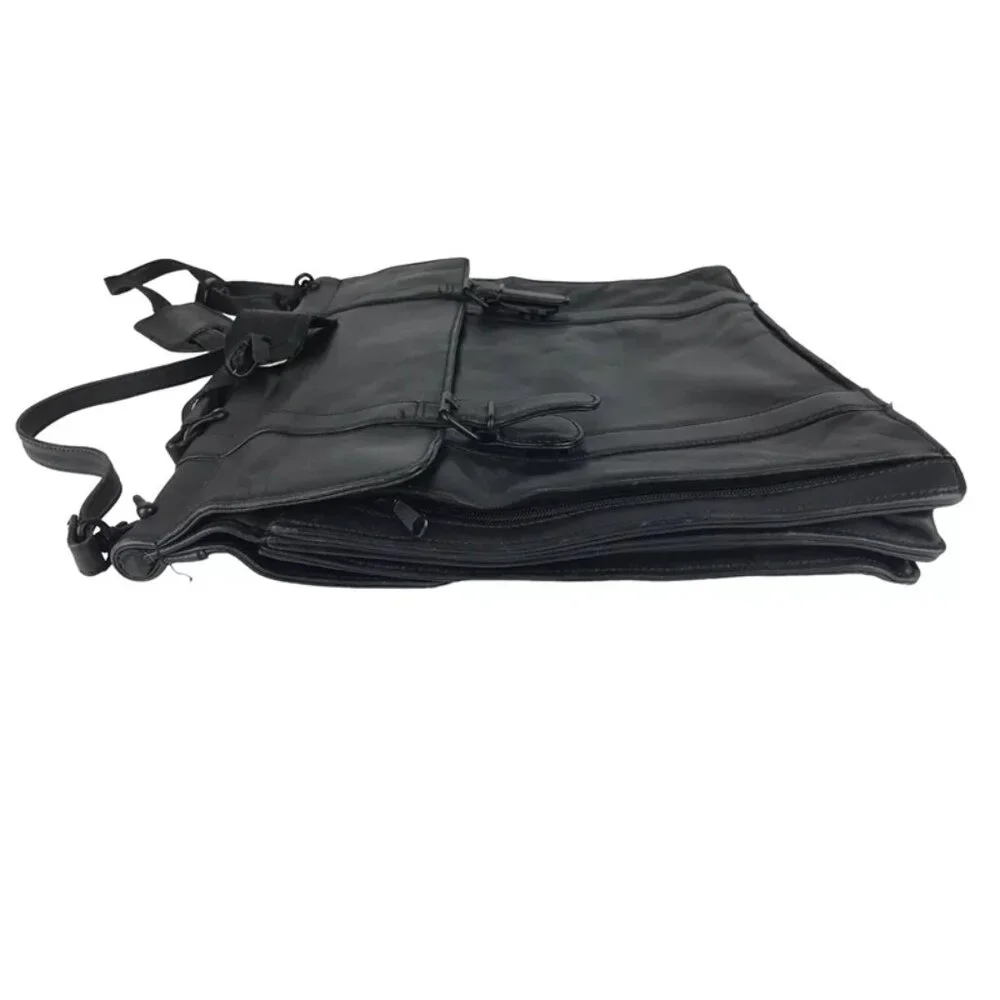 Mark Phillip Unisex‎ Adults Black Full Grain Leather Briefcase Document Case Bag